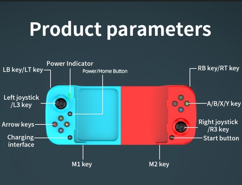 [Wireless Gamepad] Wireless Gamepad | for iPhone/Android/Steam Deck/PC/Table Mobile Phone Controller, Wireless Game Controller Joystick Telescopic Gamepad - COD Mobile Diablo Immortal, Directly Play
