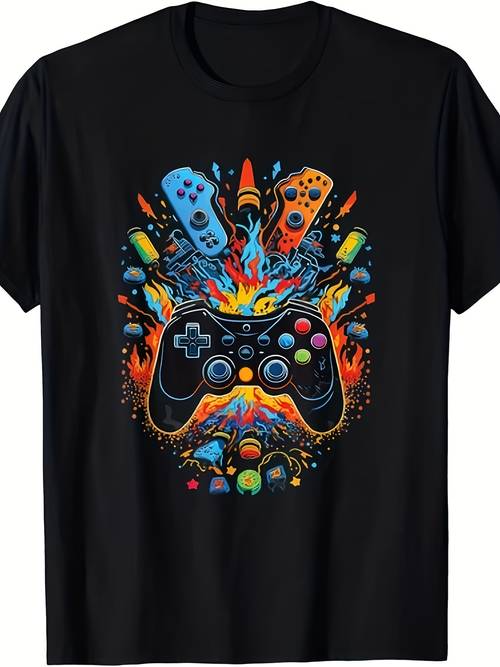 mens and retro gaming t shirt compatible for tee comfortable short sleeve shirt for video game casual attire machine washable