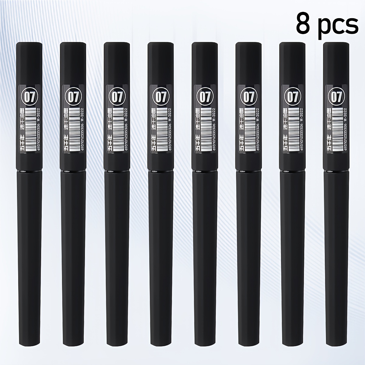 (wqn) 8/12pcs Easy And Fashionable Black Neutral Pen 0.7mm Pen Tip Writing Smooth Good Writing Durable Brushing Hard Pen Calligraphy Pen Creative Product Back To
