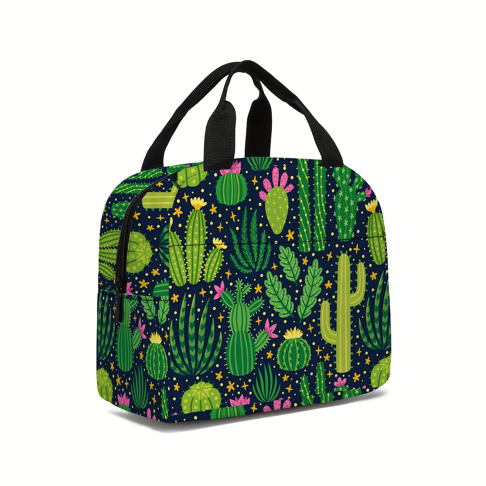 E-shop Kaktus-Druck Lunchtasche, Isolierte Tragetasche, Tragbare Tragetasche, Tragetasche, Kühlelement, Multifunktions-Lunchtasche, Unisex Isolierte