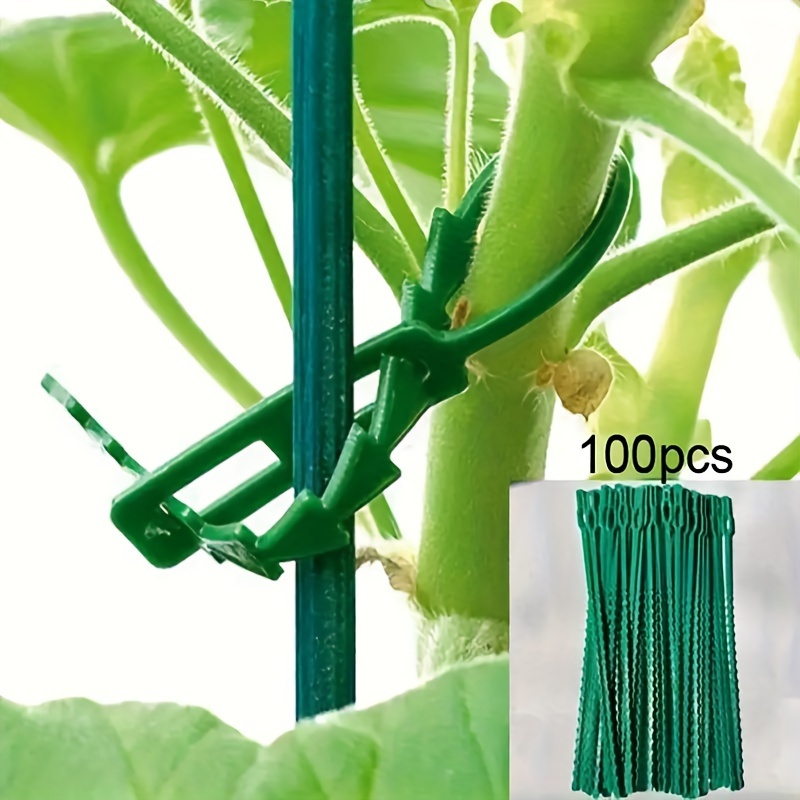 

100-pack Plastic Twist Ties For Garden Plants - Reusable 13cm Green Gardening Ties For Support And Organization