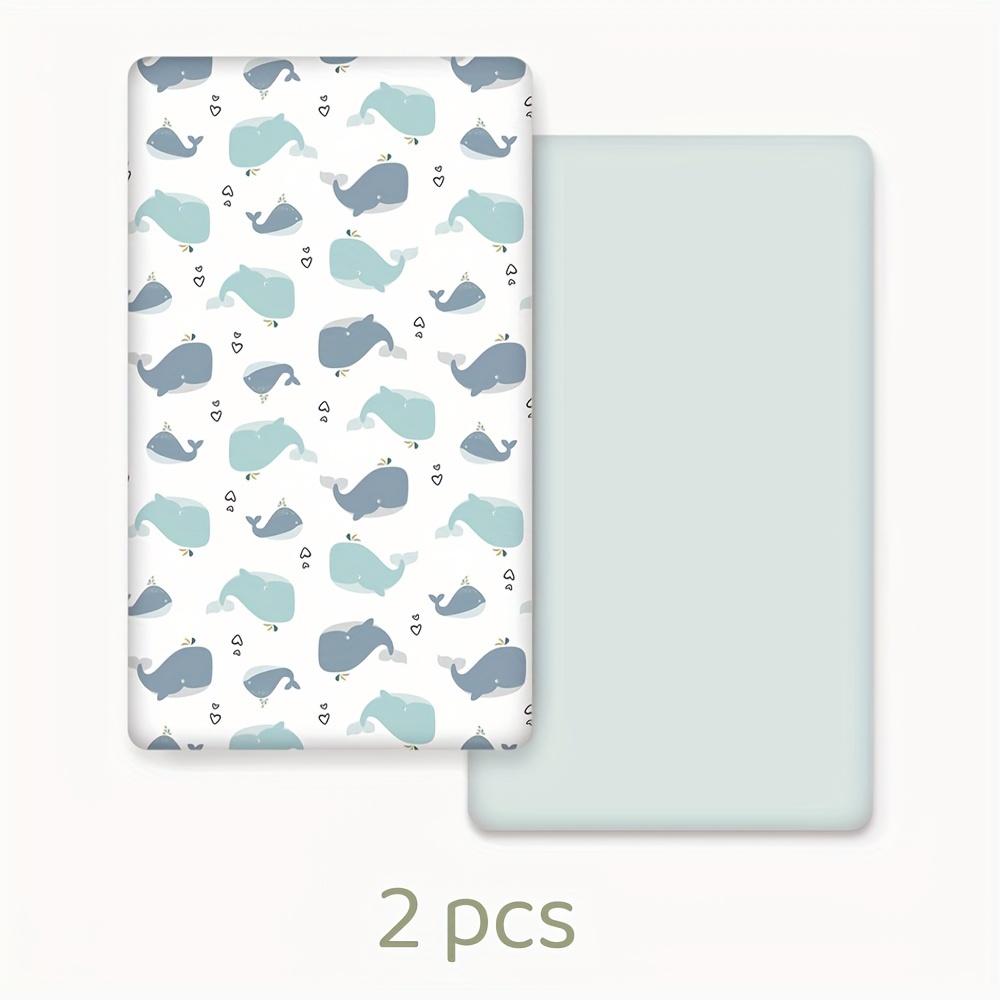 TEMU 2-pack Bassinet Sheets, Ultra Soft Microfiber Baby Cradle Cover With Animal Floral Print, Machine Washable For Home & Travel (great Christmas