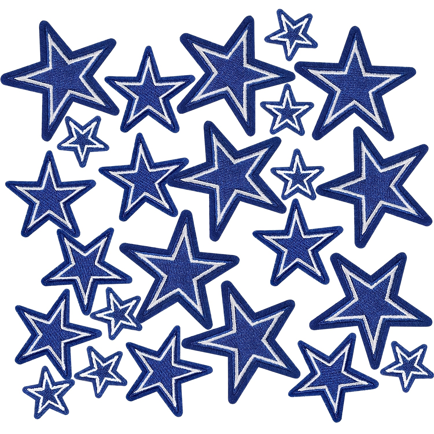 

24pcs Cowboy Star Iron-on Embroidered Appliques, Mixed Color Adhesive Decorations For Clothing, Hats, Jeans, Backpacks & Crafts