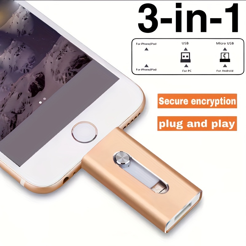 3 En 1 USB 3.0 Memoria Flash Stick OTG Pendrive Para IPhone - Temu Chile