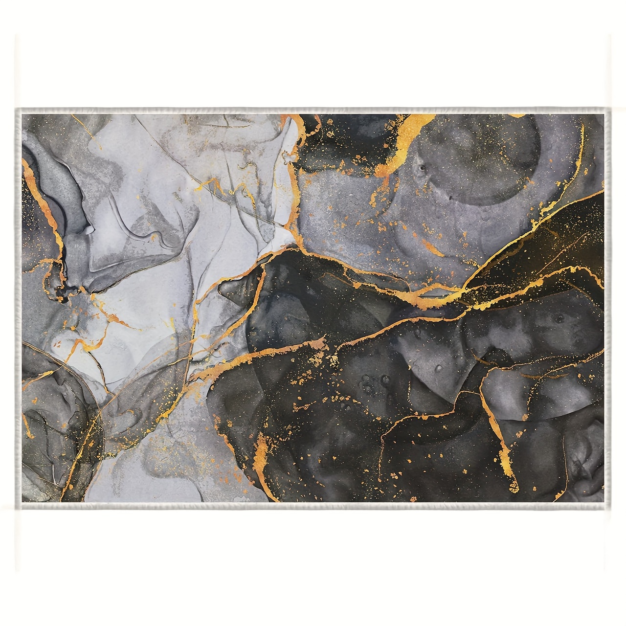 

Black Gold Marble Area Rug 2x3 Ft Modern Small Floor Mats Abstract Grey Entryway Rugs Front Door Mat Non-slip Washable Low-pile Floor Carpet Decor For Living Room Bedroom Kitchen Bathroom