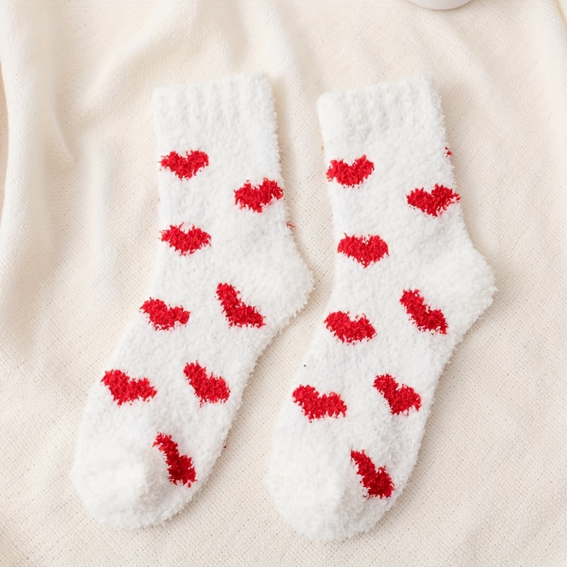 TEMU A Pair Of Custom Winter Plush Floor Socks Made Of Coral, Featuring No Shedding, Warmth, Solid Color, And Soft Half- Texture. Personalized Text