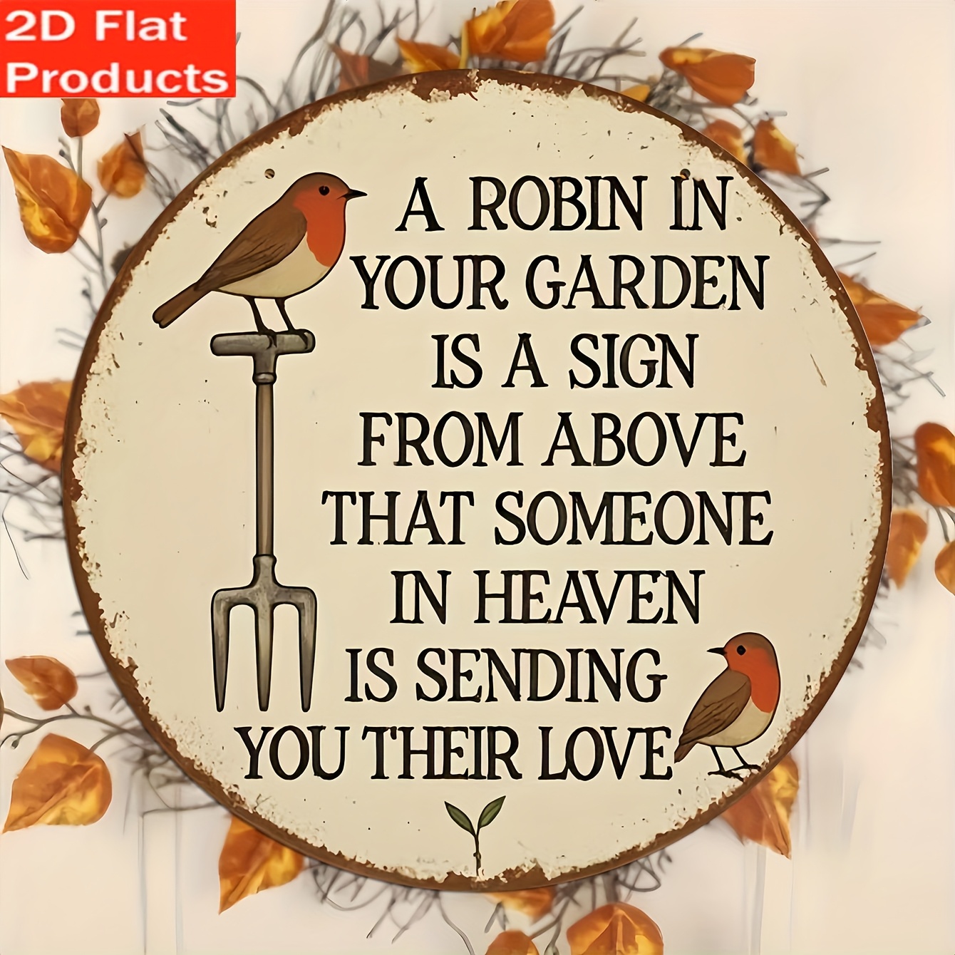 2d flat 2d flat 2d flat decorative sign plaque 1pc vintage wooden decorative sign the robin   garden decor rustic vintage decor commemorative decor halloween decor christmas decor ideal holiday gift 2d flat