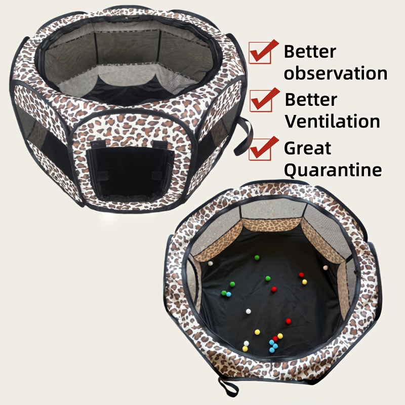 Leopard Print Small Animal Playpen for Pets