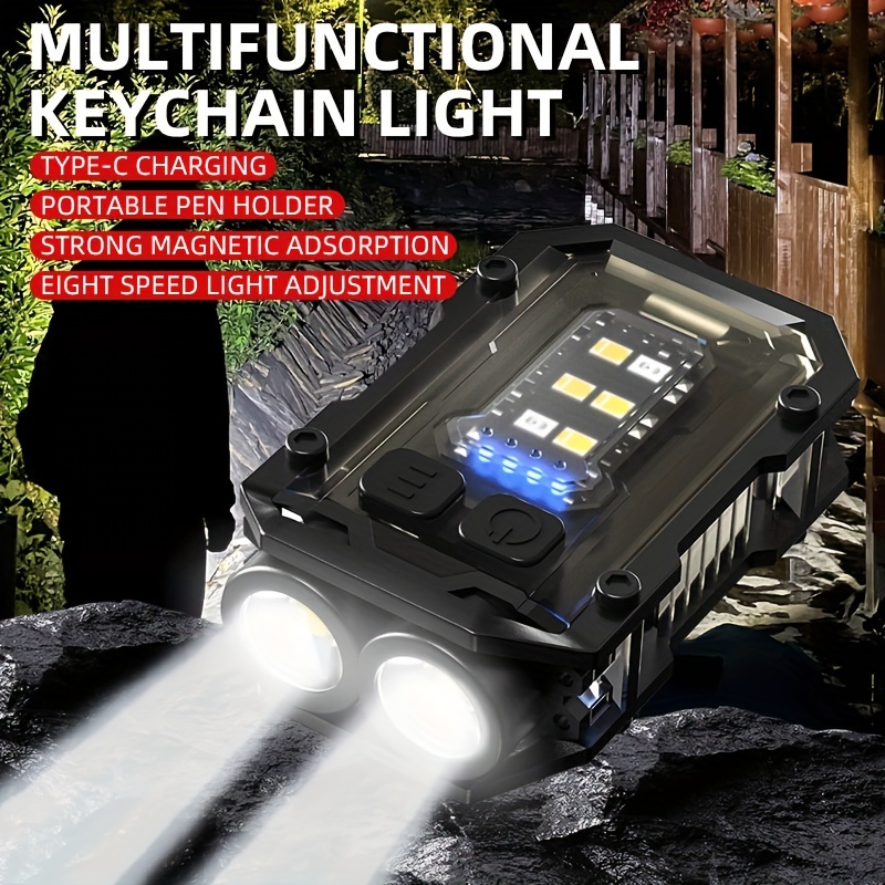 

Ultra-bright Led Mini Flashlight - Rechargeable, Portable Keychain Light With Magnetic Base For Work & Outdoor Use