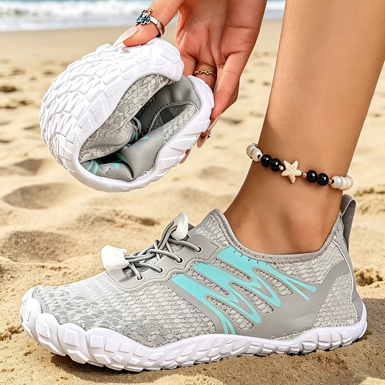 Image of Women's Casual Athletic Water Shoes, Breathable, Lightweight, Quick-dry, Barefoot, Suitable For Beach Vacation, Surfing, Swimming, Fishing, Diving, Fitness Training, Women Shoes, Sneakers