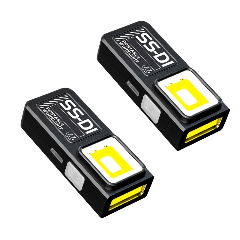 E-shop 2er-Pack Ultrahelle Mini LED Multifunktions-Taschenlampe, USB Wiederaufladbare Handlampe, Magnetisches Reparaturlicht, Stiftclip |