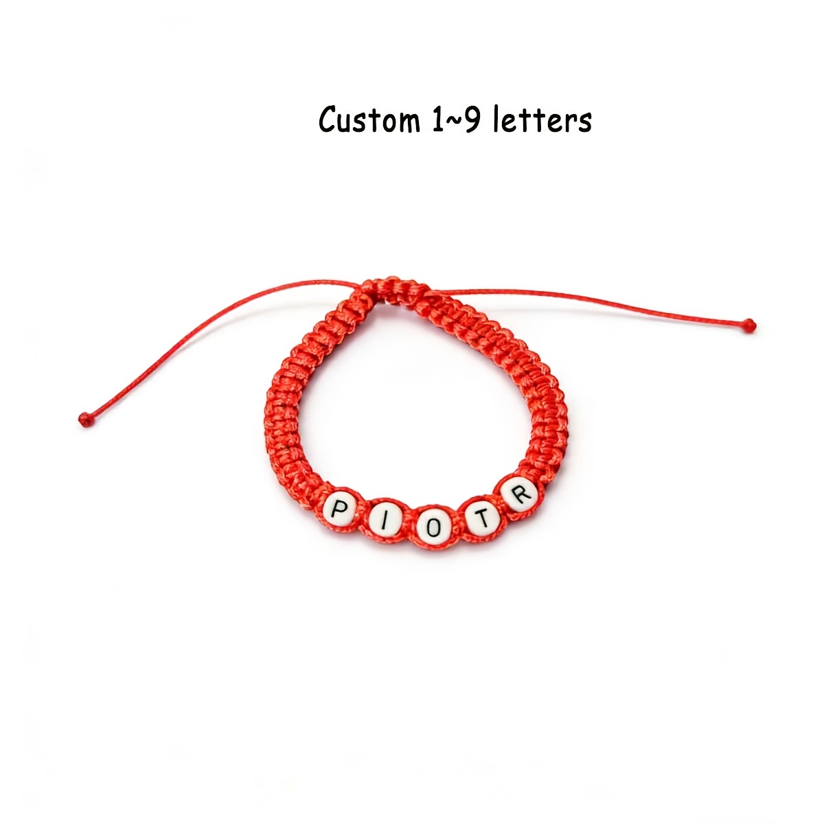 TEMU 1pc 1pcs Hand-woven Name/text Bracelet - Retro Bead Woven Suitable For Birthdays, Valentines, Anniversaries - Custom Text/name Gift For ,