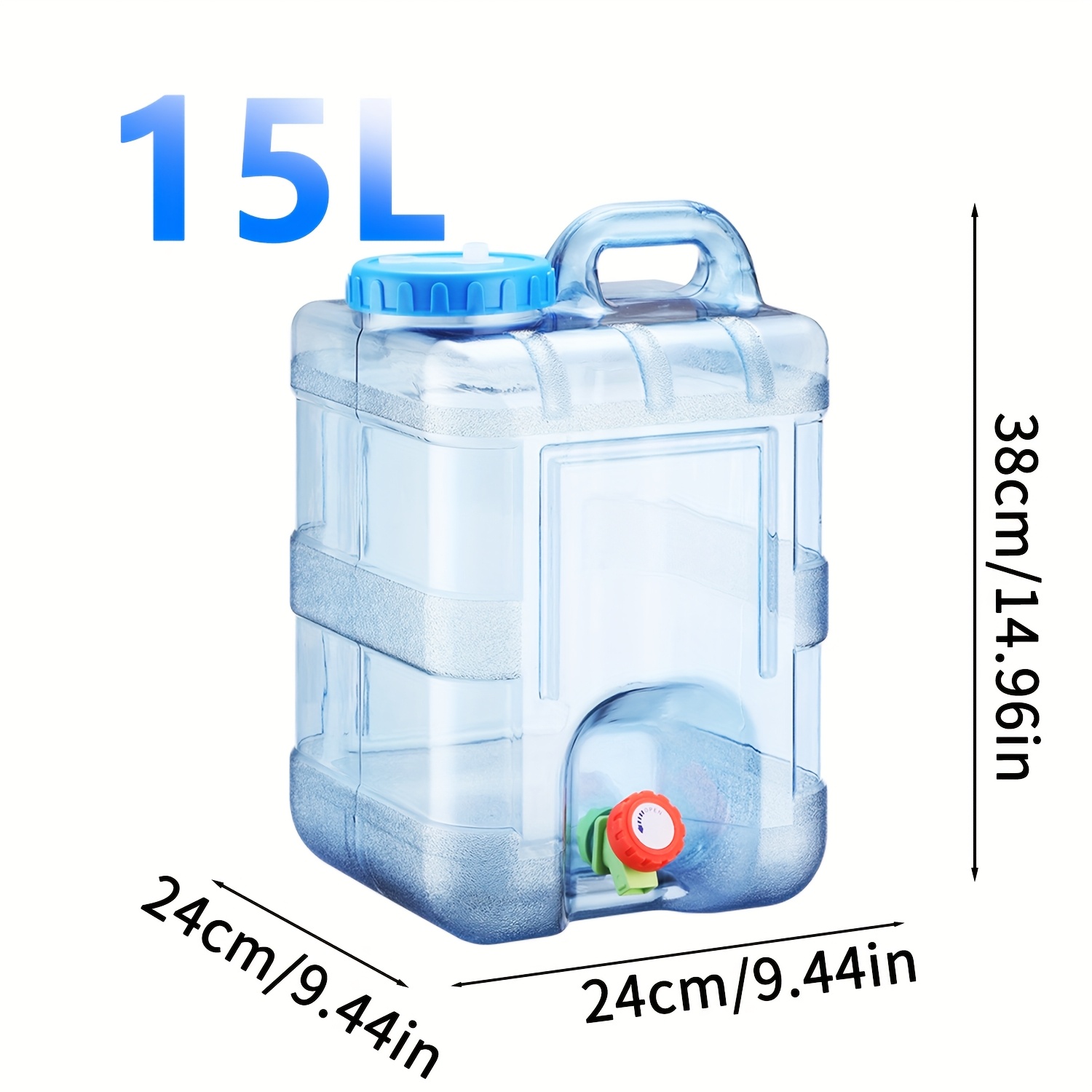 1pc Portable Water Jug with Faucet - Ideal for Camping, Road Trips, Hiking - Pure Mineral Water Storage Container, 0.79-7.39 Gallon, Blue, PE Material, Perfect for Labor Day/Independence Day Outdoor Leisure