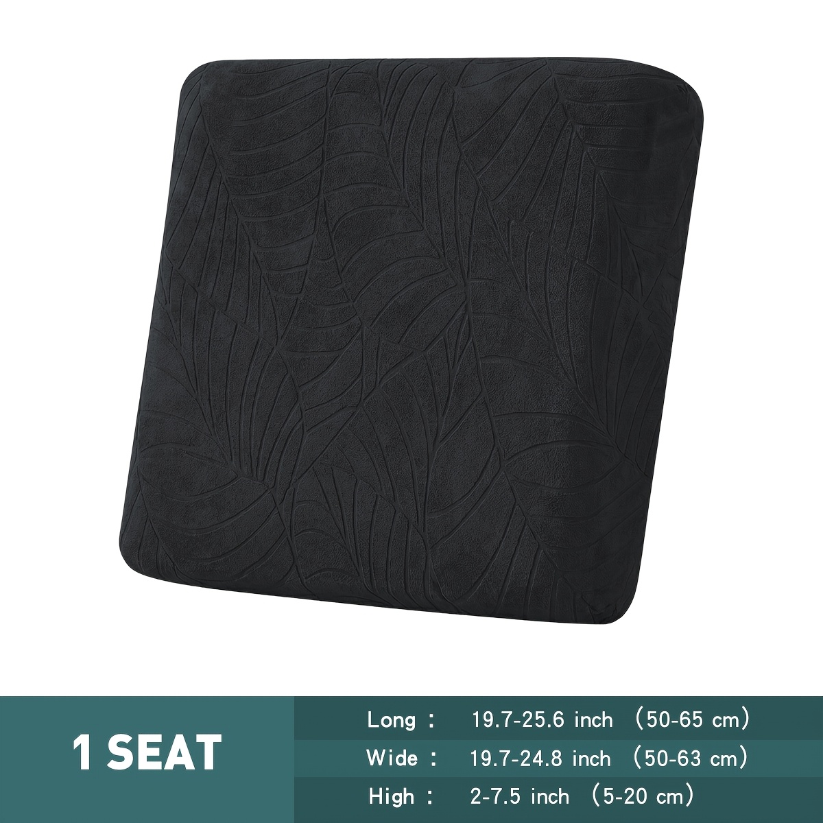 TEMU 1pc Elastic Leaf Jacquard Sofa Cushion Cover Backrest Cover