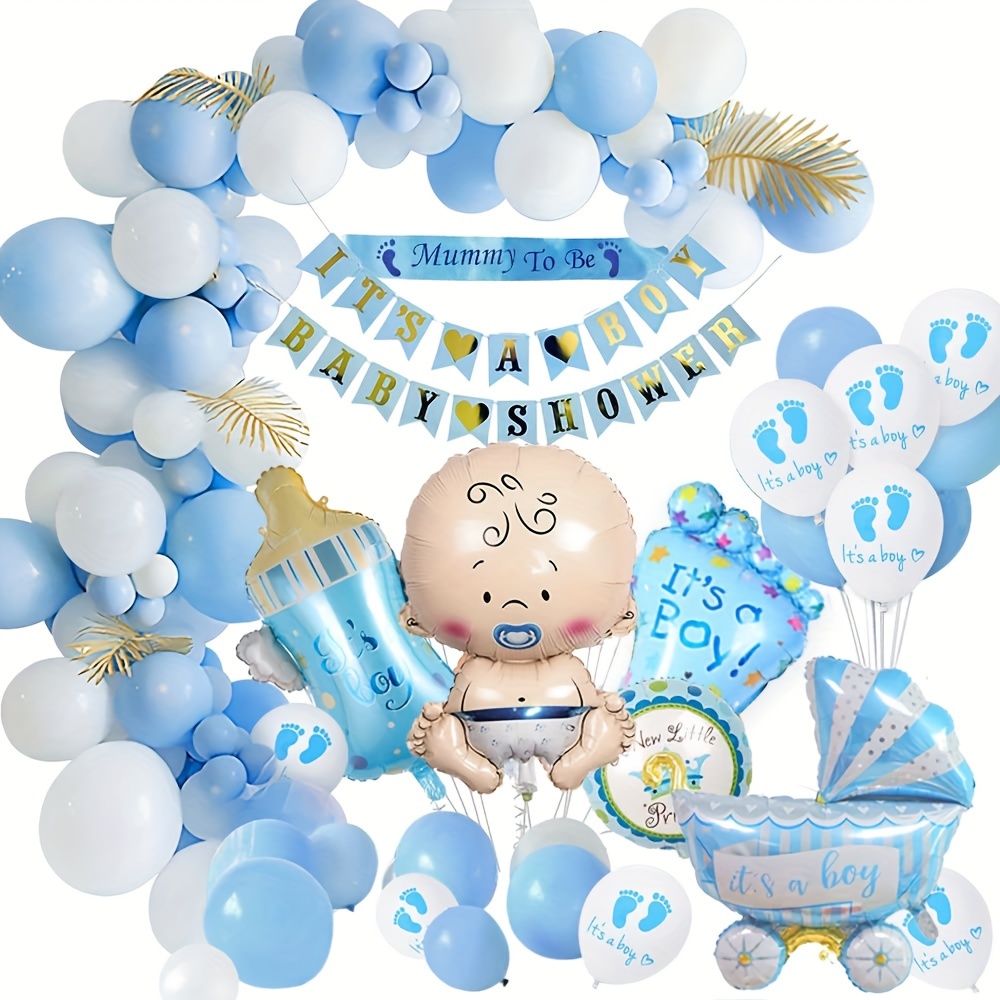 

Blue Balloon+blue Fishtail Flag+blue And White Balloon Decoration Set