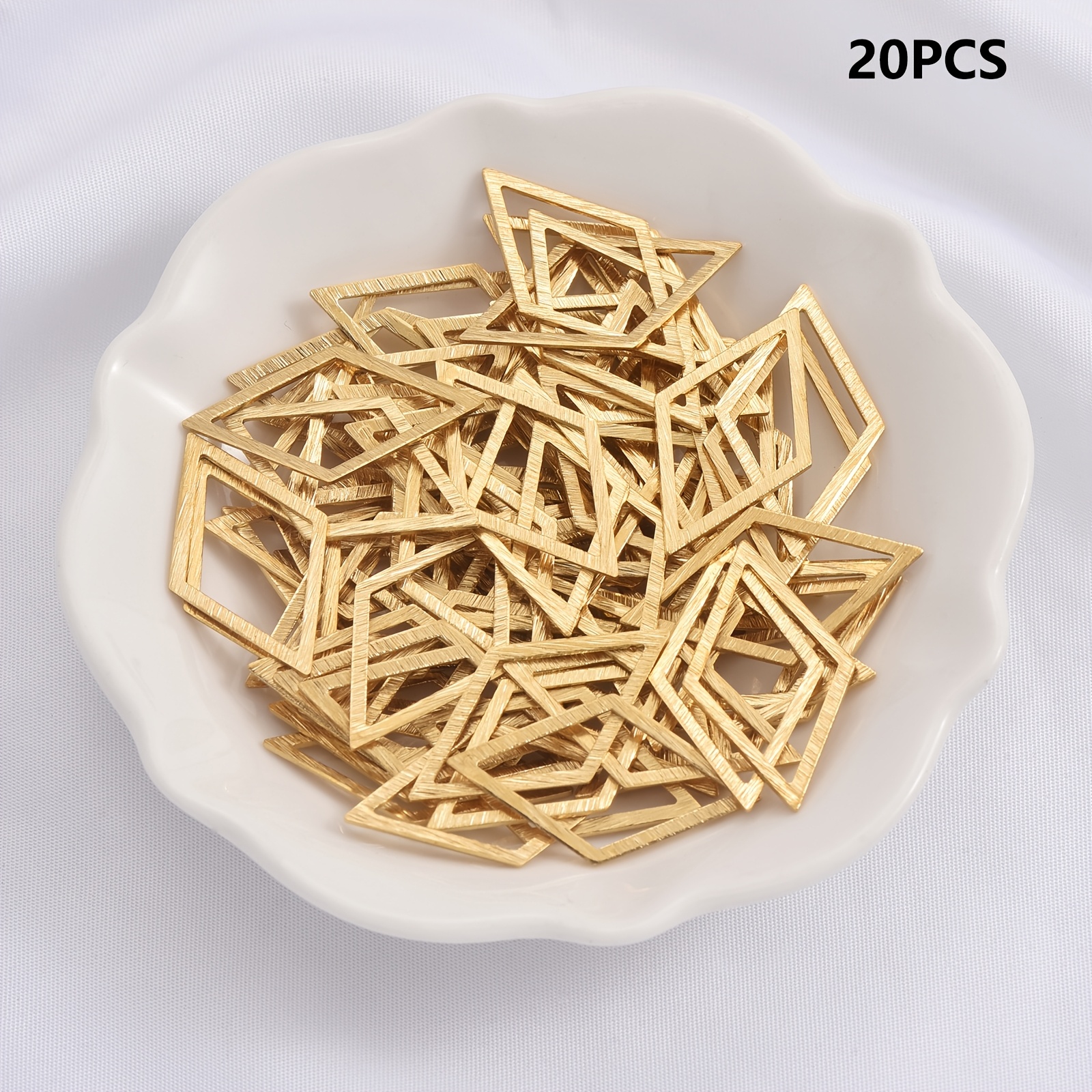 TEMU 20pcs Brass Double-sided Rhombus Pendants - Bohemian Retro Making Charms, For Necklace Bracelet Earring Crafting, Women's Fashion (compatible
