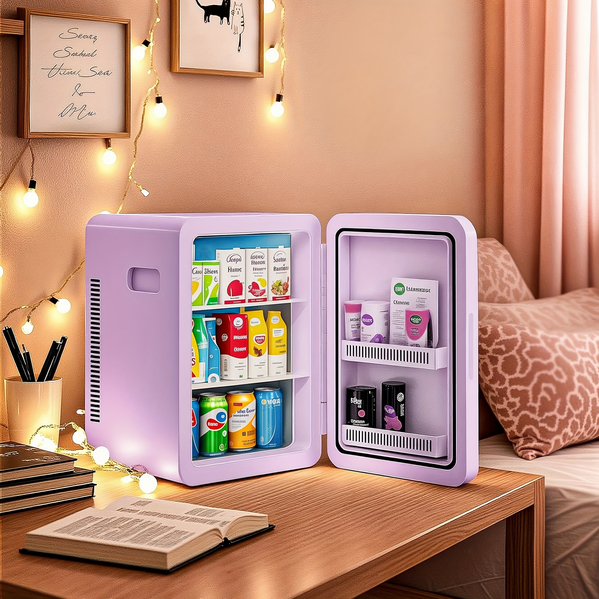 TEMU Advwin 15l/22l(15.8qt/23.3qt) Mini Fridge For Bedroom - Car, Office Desk & College Dorm Room - 12v Portable Cooler & Warmer For Food, Drinks,