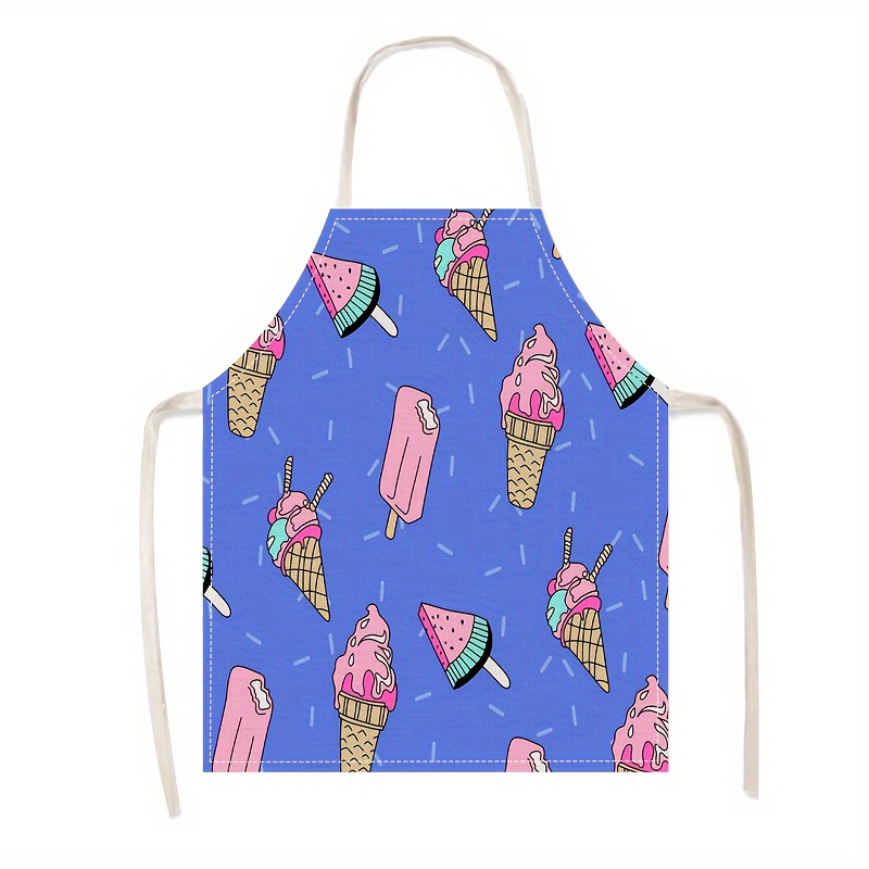 TEMU 1pc/appliances Kitchen Cooking Personality Ice Cream Style Work Clothes Household Apron