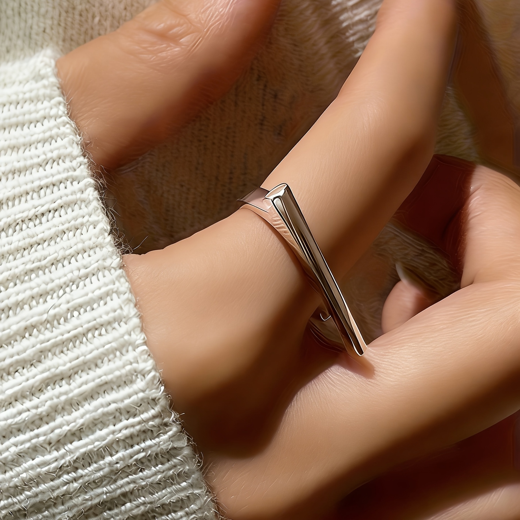 Women's Fashion Statement Ring, Adjustable Open Design