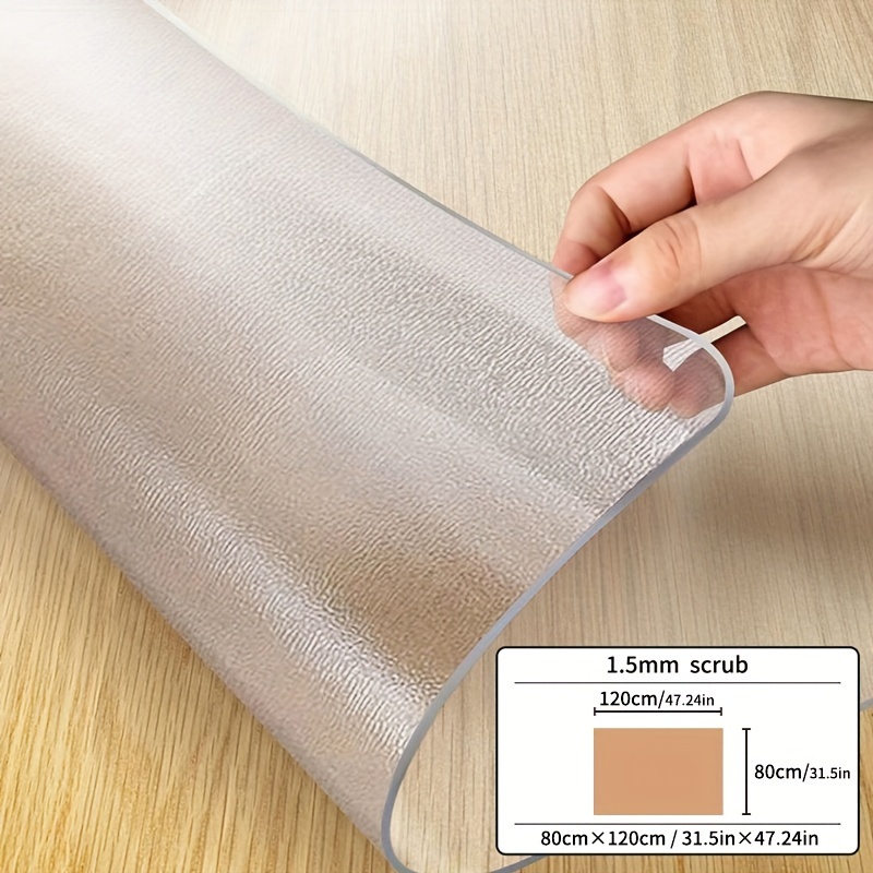 TEMU 1.5mm Thick Pvc Table Protector - Transparent, Scratch-resistant, Heat-resistant, Waterproof Tablecloth For Dining Tables, Coffee Tables, And
