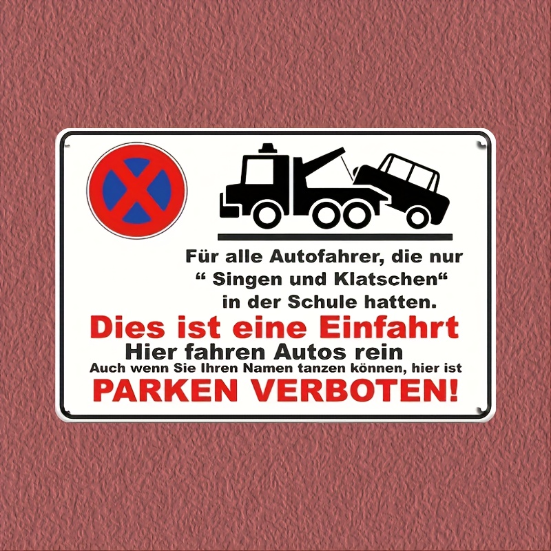 Image of 1pc,no Parking" Tin Sign -12x8 Inches/30x20cm | Durable Metal Tin Plaque For Driveway, Garage & Home Decor | Perfect For Parties, Halloween, , 2d Flat, Perfect For Room Decor