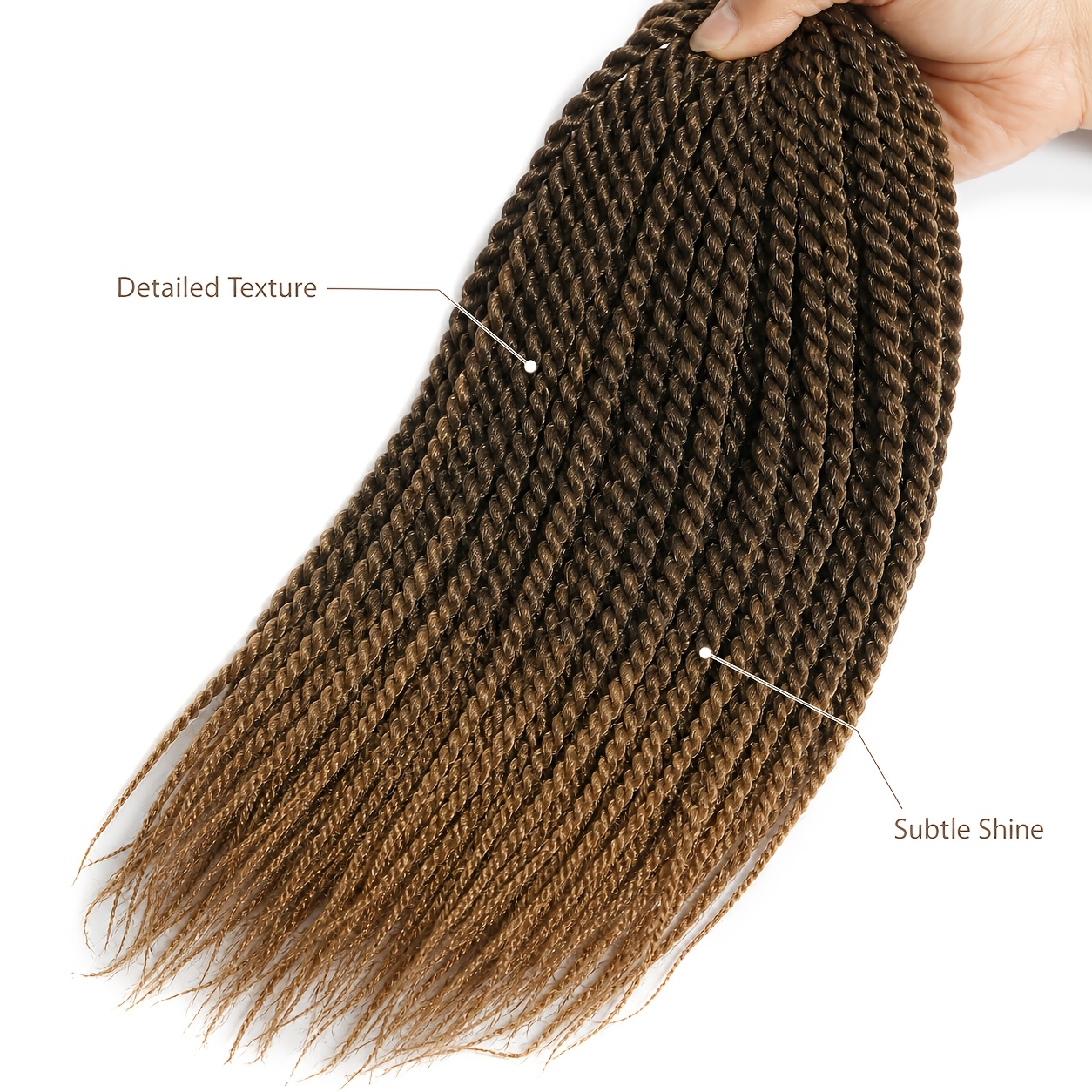 Ombre 2-Strand Twist Crochet Braids, Extensões de Cabelo Crochet Sintético Espiral Twist 2
