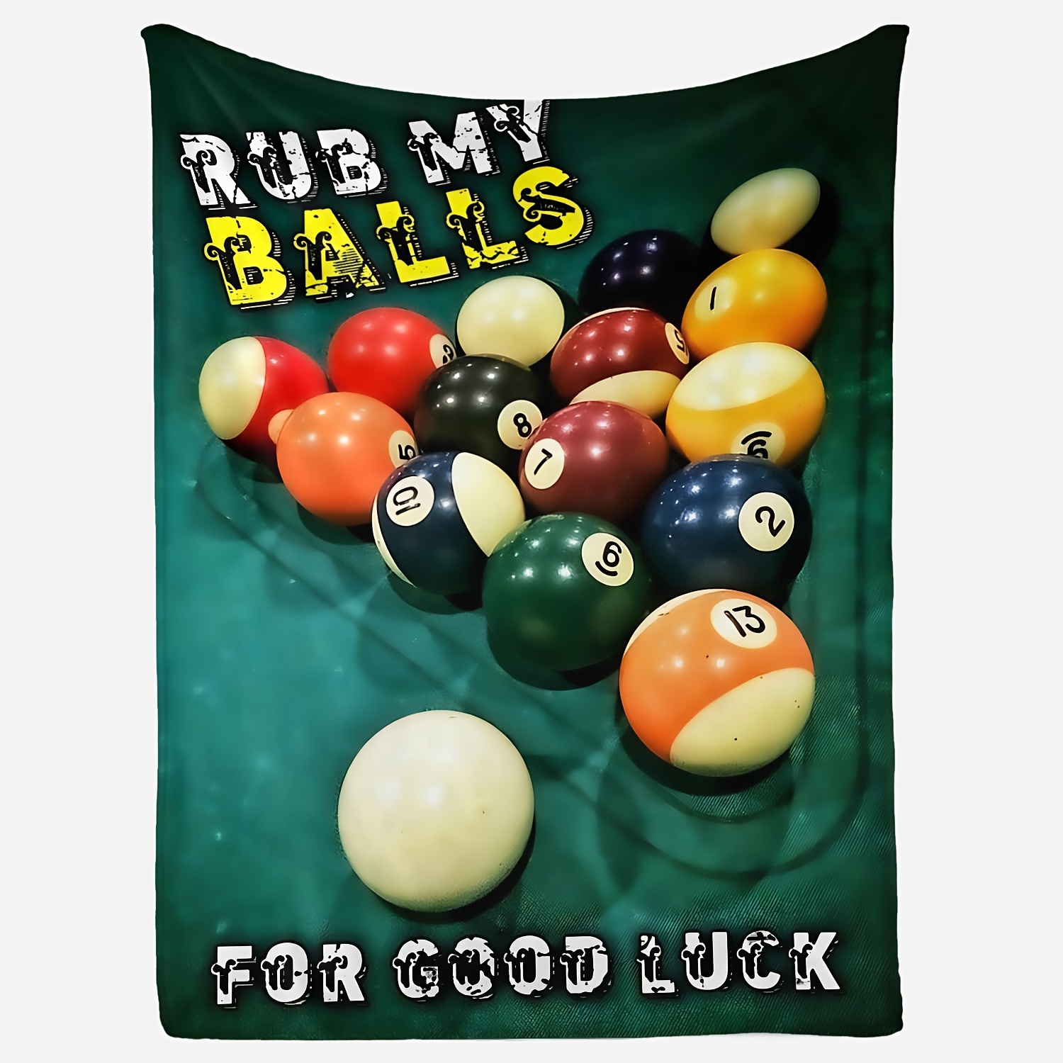 

rub My Balls For Good Luck" Pool Table Blanket - Festive Gift For Pool Enthusiasts