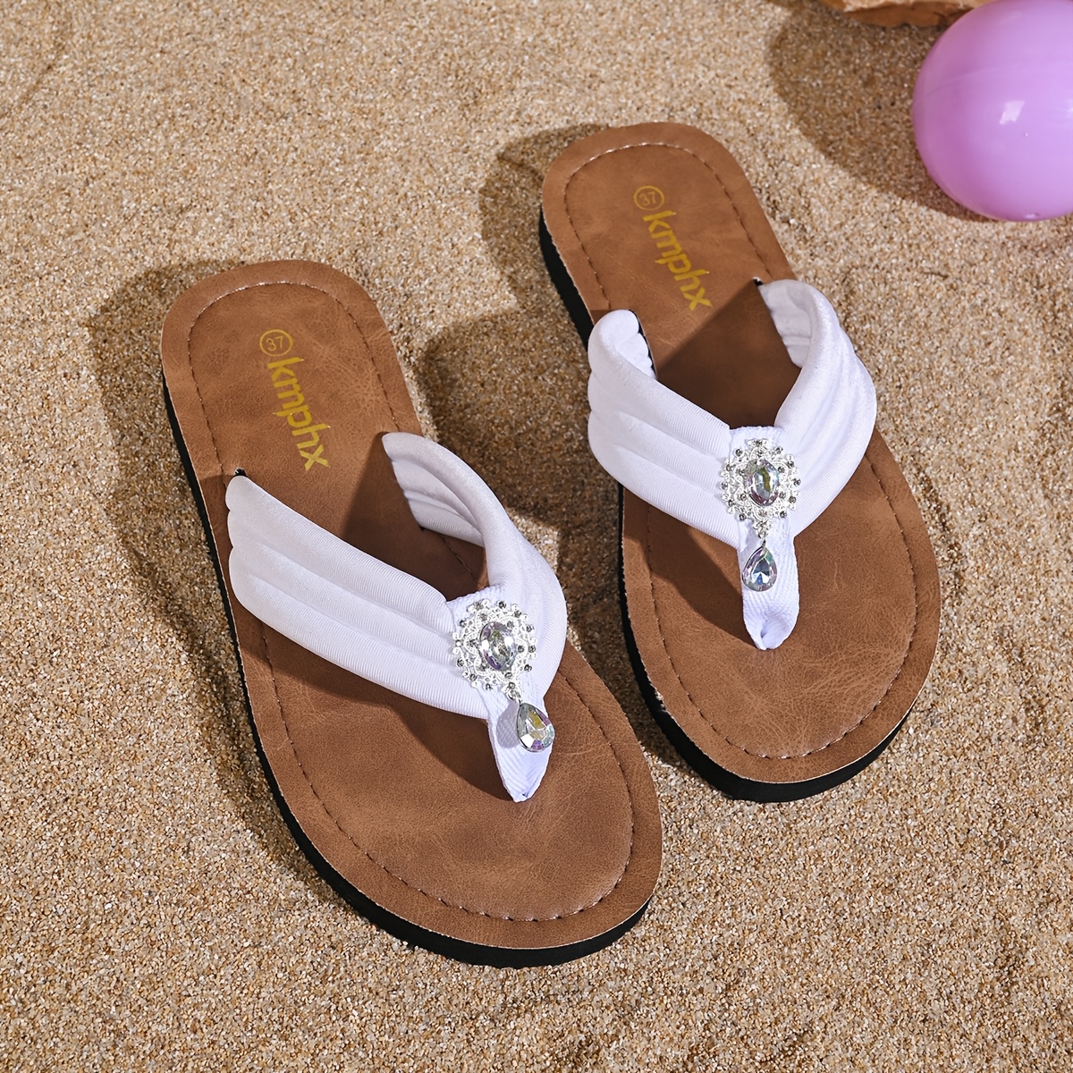 TEMU Women's Flip-flops For Summer, Slip-resistant Casual Sandals, Versatile Thong Sandals For Couples, Perfect For The Beach., Women Shoes