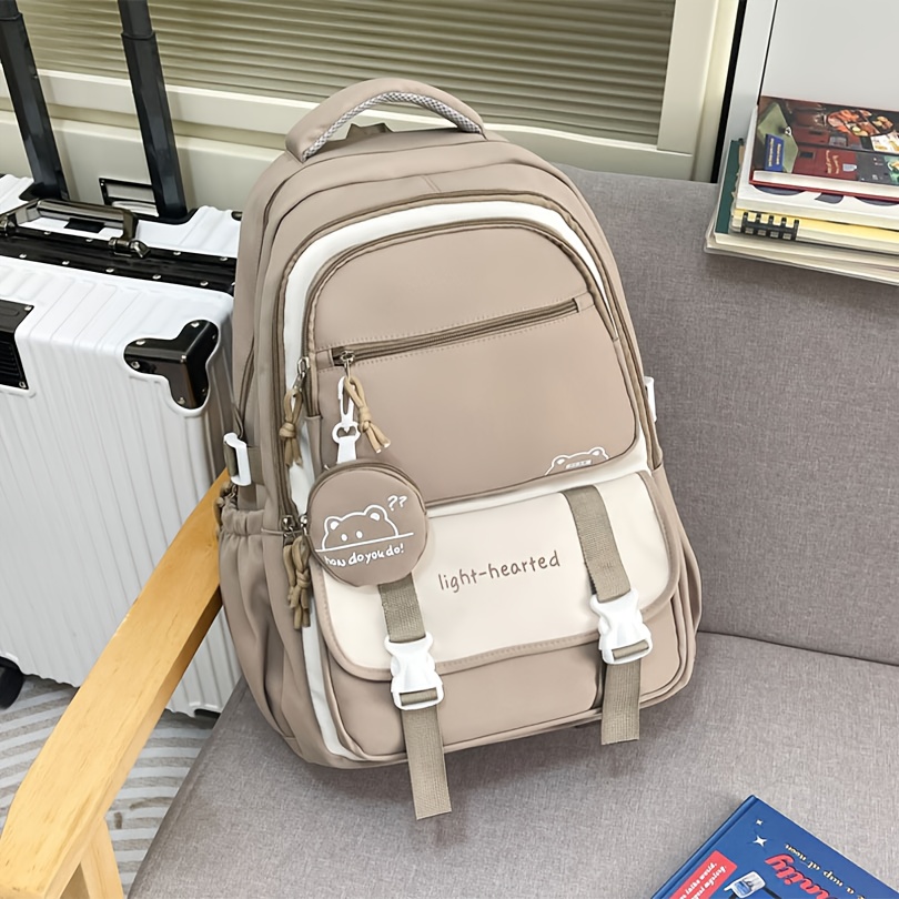 TEMU [5 Colors ] Women's Backpack Fashion Nylon Backpack - Lightweight Design, Spacious, Adjustable Shoulder Straps, 1pc Coin , Suitable For Daily