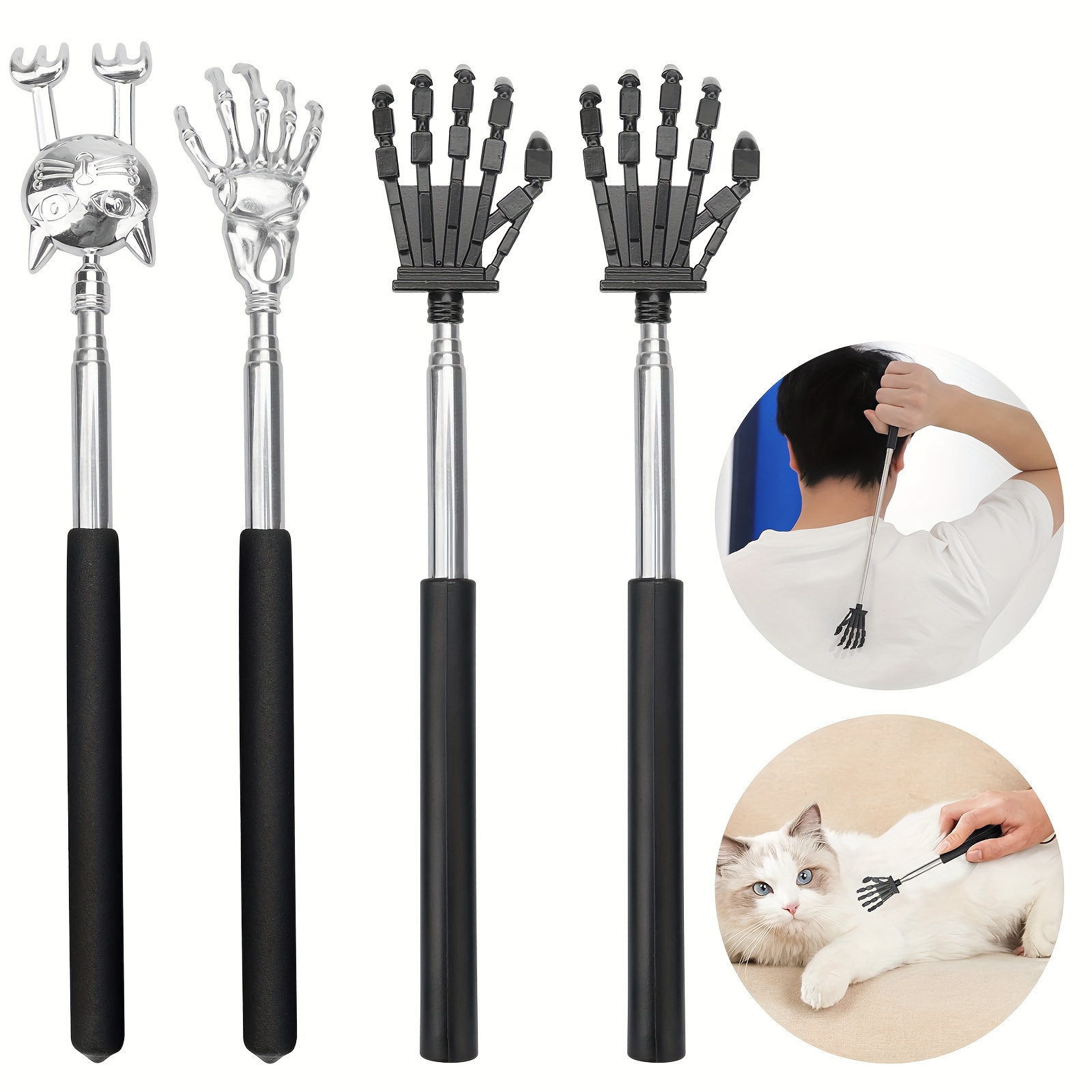 4pcs different back scratcher for men women extendable back massager tool with rubber handles ideal christmas gift Product details 0