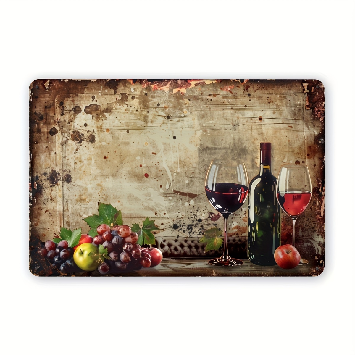 World Wine Metal Sign Vintage Plaque Tin Sign Plate Wall Decor For