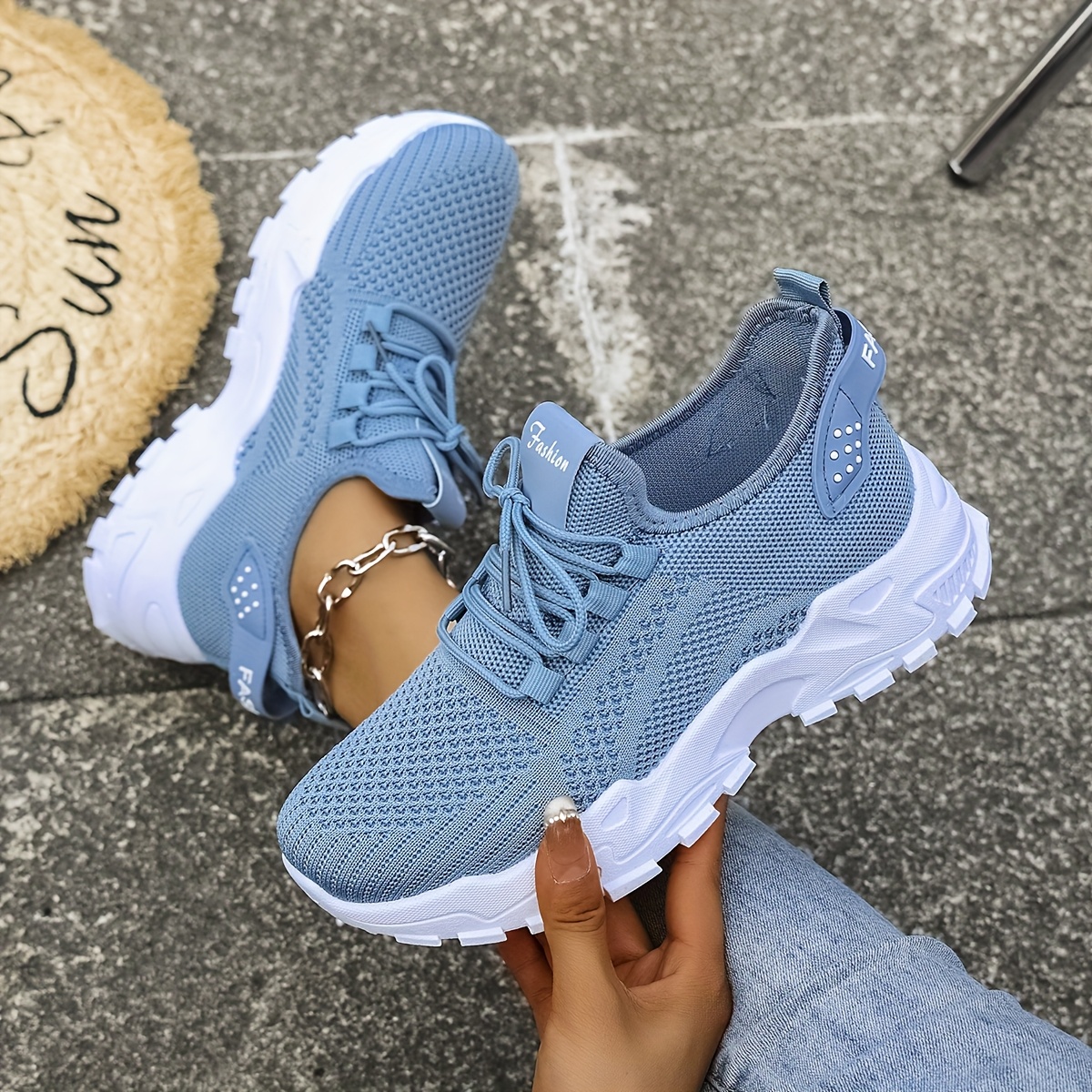 New Comfortable, Breathable, Stylish, And Casual Knit Sneakers, Women Shoes