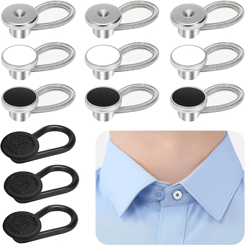TEMU Lot de 12 rallonges de boutons de col de chemise, rallonges de boutons de col confortables pour chemise habillée pour homme, extension
