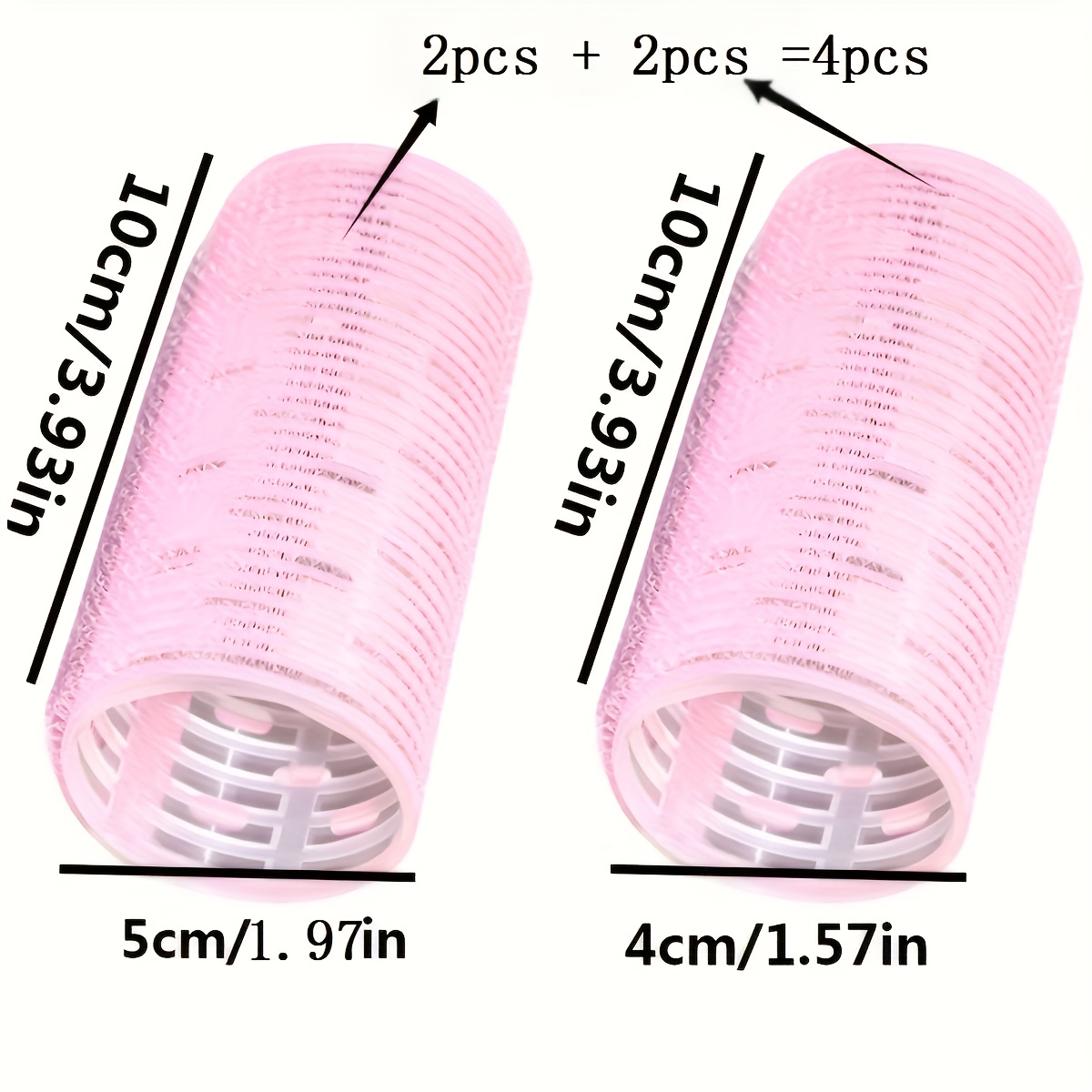 TEMU 2pcs/4pcs French Fluffy Hair Rollers - Self-adhesive Aluminum Curlers For Bangs & Styling, Volumizing Clips For All Hair Types, Bangs Styling,