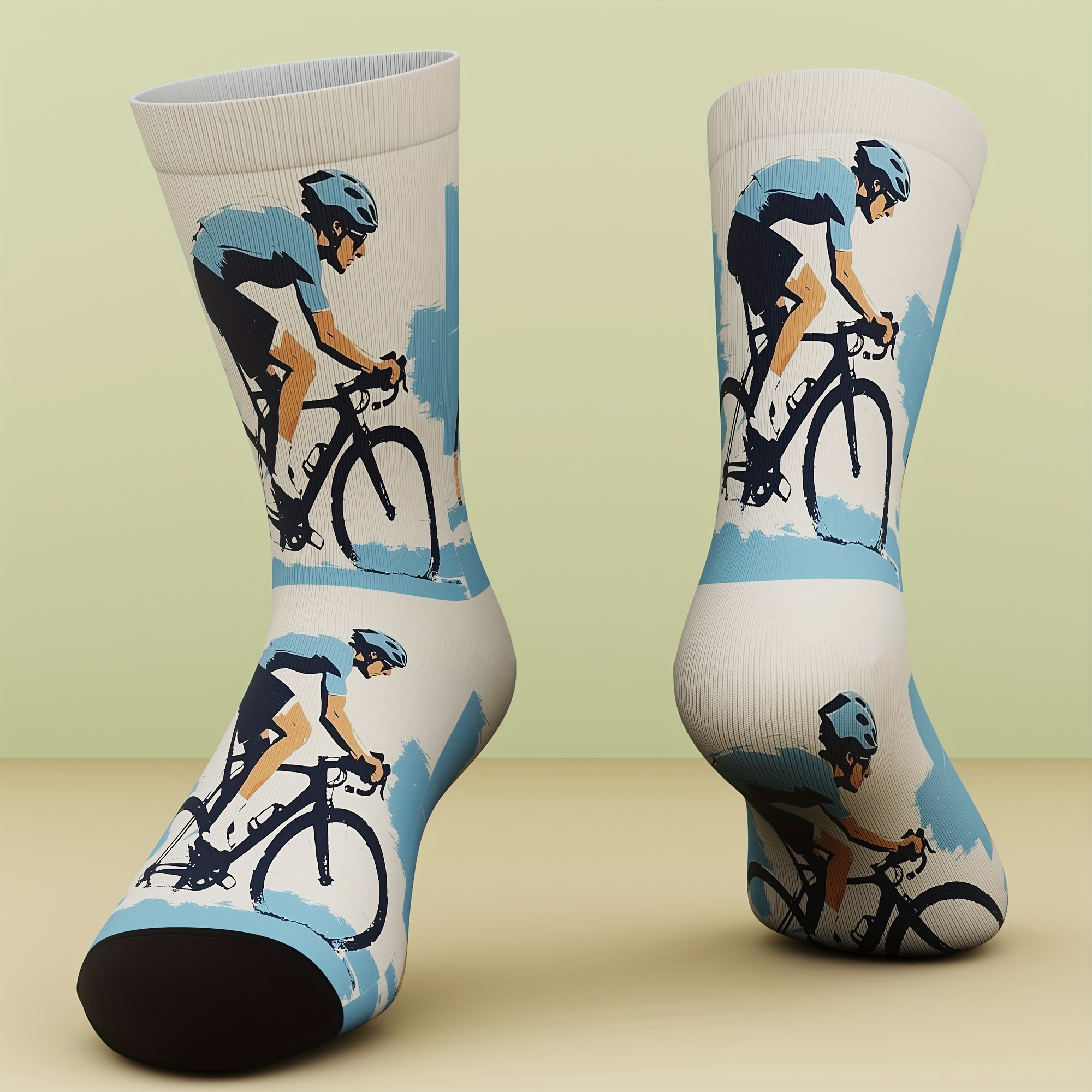 E-shop 1 Paar Unisex-Socken, Fahrradmuster, Lustig , Outdoor-Sport, Bequem atmungsaktiv, Sockengeschenk, 3D-Digitaldrucktechnologie