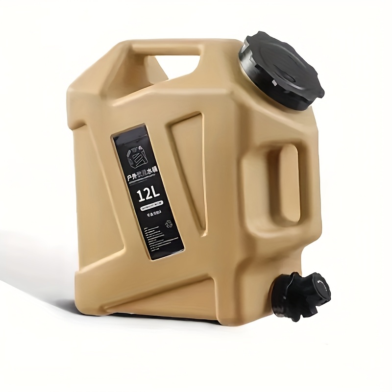 TEMU 3.2 Gallon Portable Water Tank With Faucet - Bpa-free, Military Green, Ideal For Camping & Hiking, Durable & Leakproof, Emergency Water Storage, Outdoor Multipurpose