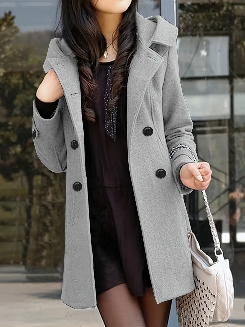 womens heavyweight tweed coat elegant winter outerwear Montenegro