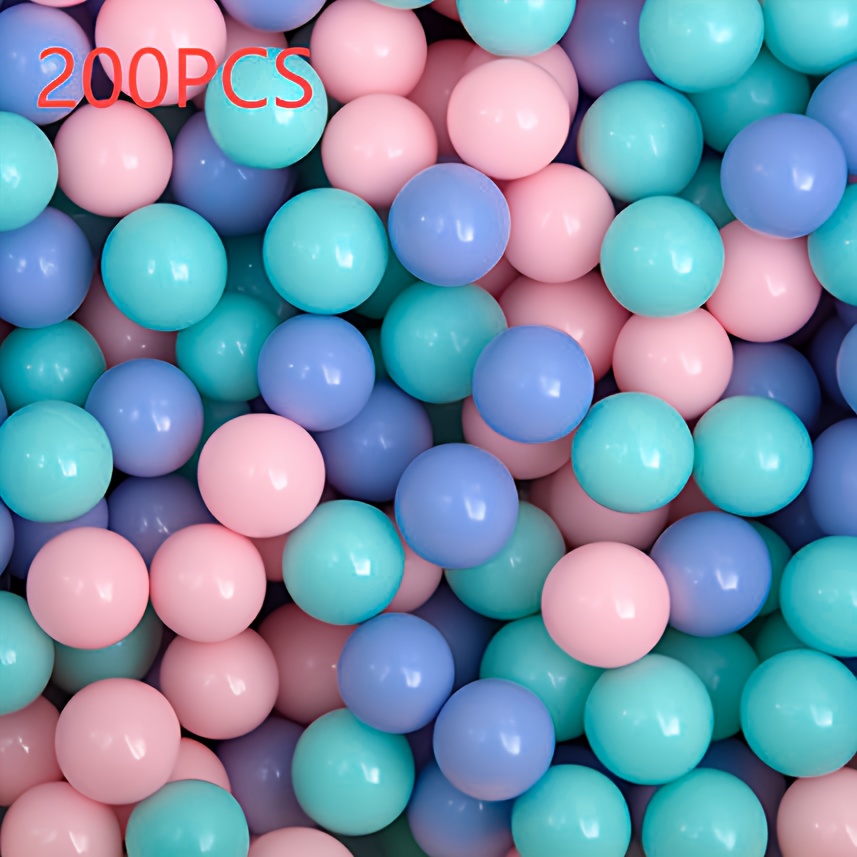 200pcs Pastel Macaron Play Balls For - Shatterproof Pe Plastic, Pink, Blue, Green, Yellow, 2.17 Inches, Game Tents, Pool Time & Outdoor Fun, Pool Fun Accessories | Fun Play Balls | Durable Play Balls