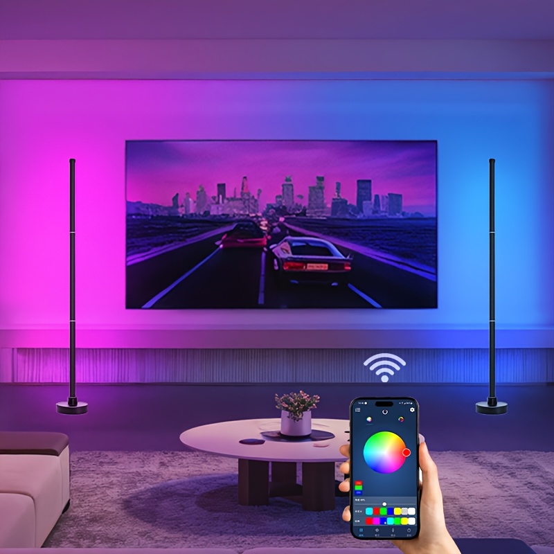 Image of 2pcs Led Floor Lamps, Rgb+, Usb Powered, App Controlled, Multiple Adjustable , Suitable For Living Rooms, Game Rooms, Offices, Music Parties, Christmas, Halloween, And Other Holiday Decorations, Lamps