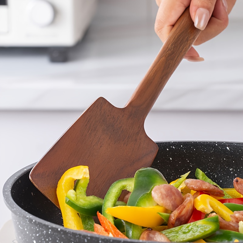 1pc Acacia Wood Spatula Non-Stick Pan Special Frying Wooden Spatula Household Kitchen Anti-Scalding High Temperature Resistant Solid Wood Thin Spatula