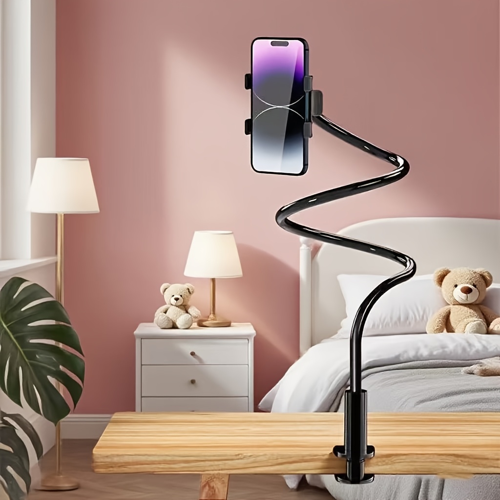 TEMU Nouveau support de téléphone universel flexible à avec tuyau, support pour tablette, stable et - avec angle réglable, à pince pour bureau et