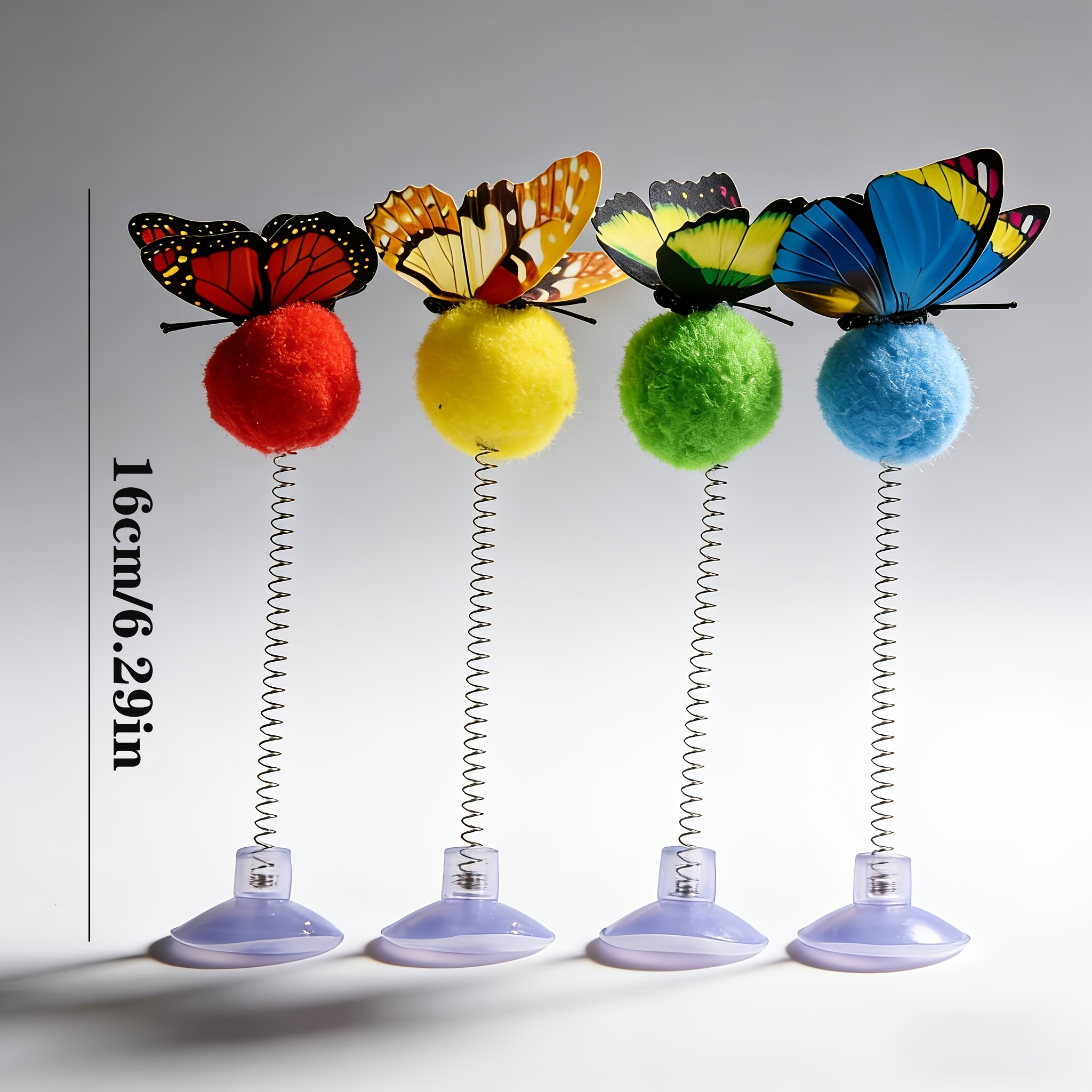 3pcs Butterfly Interactive Cat Spring Ball Toys