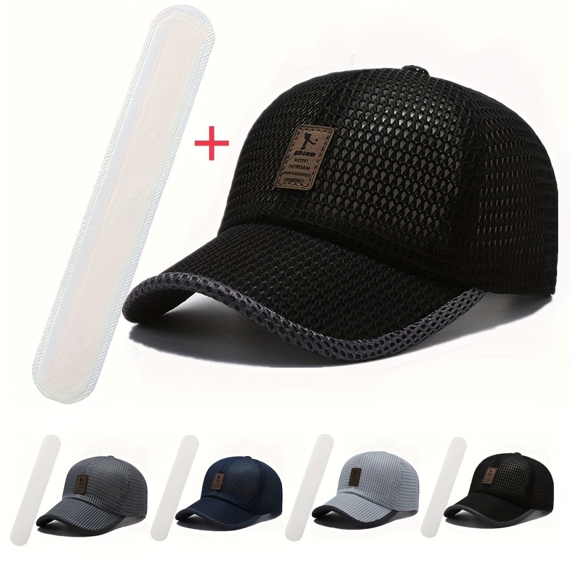 

Breathable Mesh Baseball Cap, Adjustable Summer Quick Drying Running Hat For Men & Women, Casual Sport Cap With Disposable Sweat Absorbent Pads