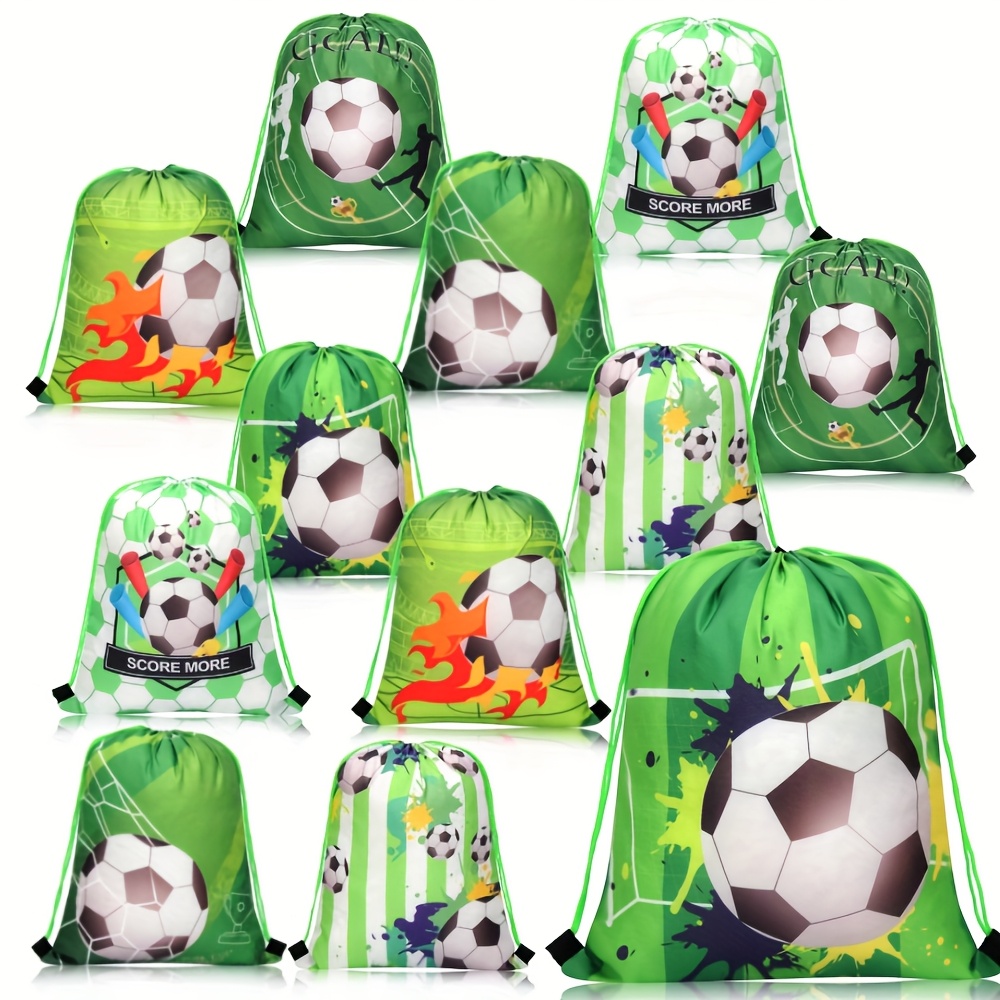 

Polyester Soccer Party Favor Bags, 12pcs - Sports Themed Gift Pouches For Gym, Travel & Use, Reusable, Football Party, Ideal Party Gift