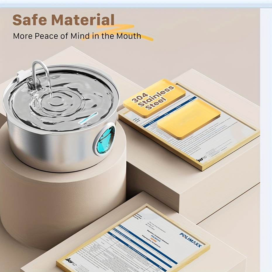 Ultimate 1.85gal Large Capacity Smart 304 Stainless Steel Dog Water Fountain - Automatic Pet Water Dispenser with Window, USB-Powered, No 5V 1A Plug, Replace Filter Chip & Clean Pump Monthly, Durable & Easy-Clean Design for Dogs & Cats, Dog Water Fountain, Cat Water Fountain, Modern Pet Accessory, Easyclean Material, Without Battery, Water Bowl for Dogs, Cat Fountain, Dog Water Dispenser, Cat Fountain Water 5 Ultimate 1.85gal Large Capacity Smart 304 Stainless Steel Dog Water Fountain - Automatic Pet Water Dispenser with Window, USB-Powered, No 5V 1A Plug, Replace Filter Chip & Clean Pump Monthly, Durable & Easy-Clean Design for Dogs & Cats, Dog Water Fountain, Cat Water Fountain, Modern Pet Accessory, Easyclean Material, Without Battery, Water Bowl for Dogs, Cat Fountain, Dog Water Dispenser, Cat Fountain Water - Image 5