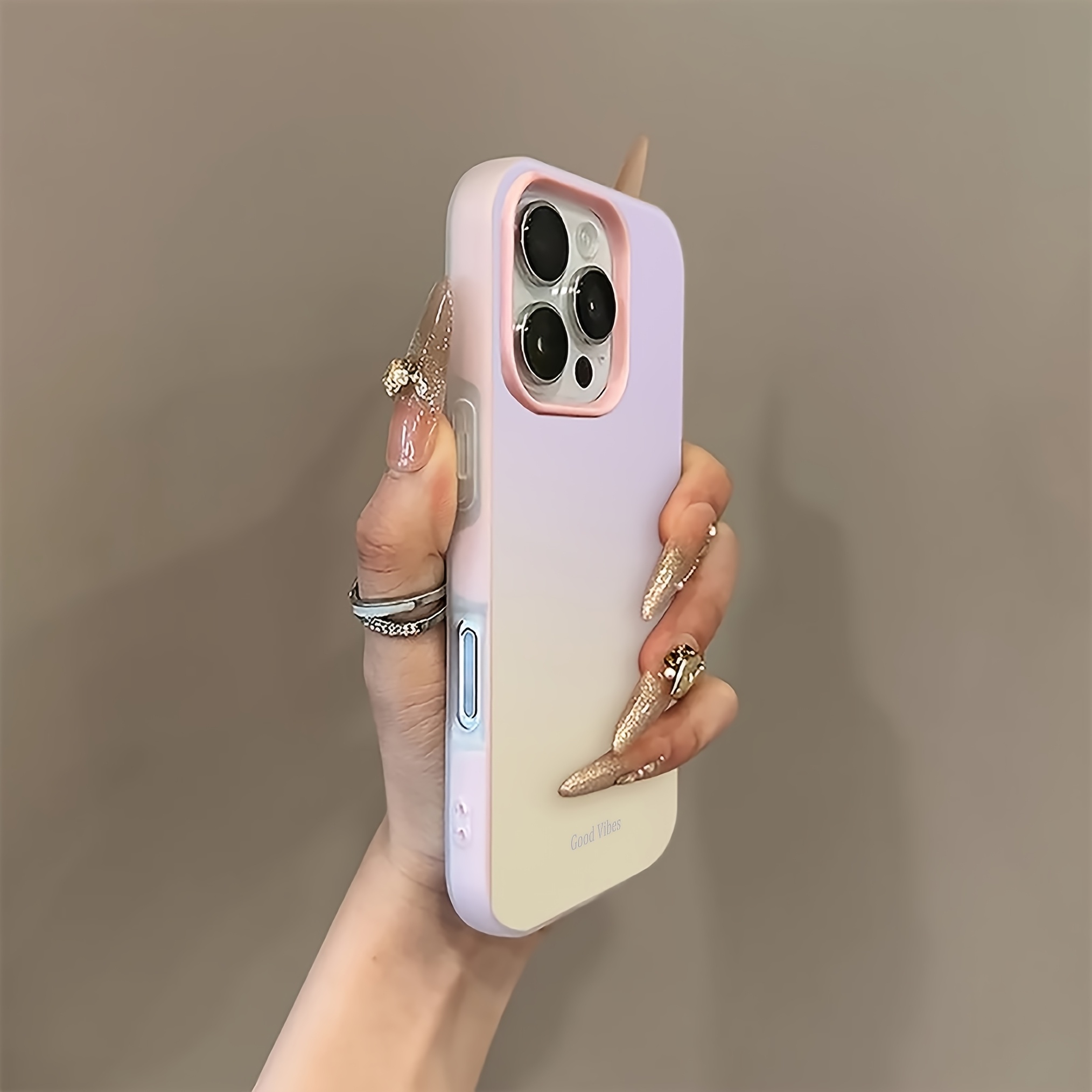 TEMU Phone Case: Phone Case - 1 Gradient Smudge Purple Jelly Texture 2-in-1 Anti-drop Protective Soft Case, Suitable For Iphone