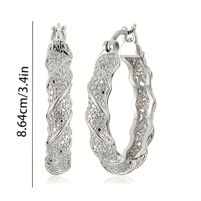 925 silvery spinning hoop lady earrings teenage   valentines day mothers day christmas birthday gifts graduation ceremony concerts womens exquisite gifts for lovers   mothers female friends with exquisite gift boxes Product details 0