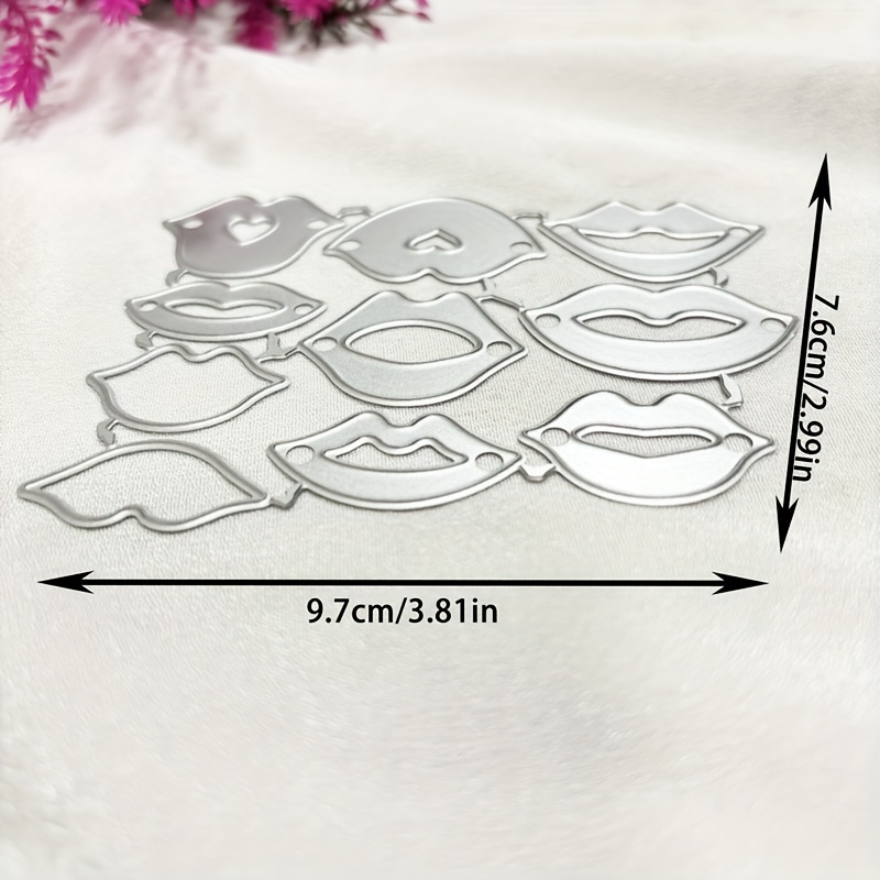 TEMU 1pc Lips I Love You Metal Cutting Die - Banner Designs For Diy Scrapbooking, Card Making And Crafting - Silvery