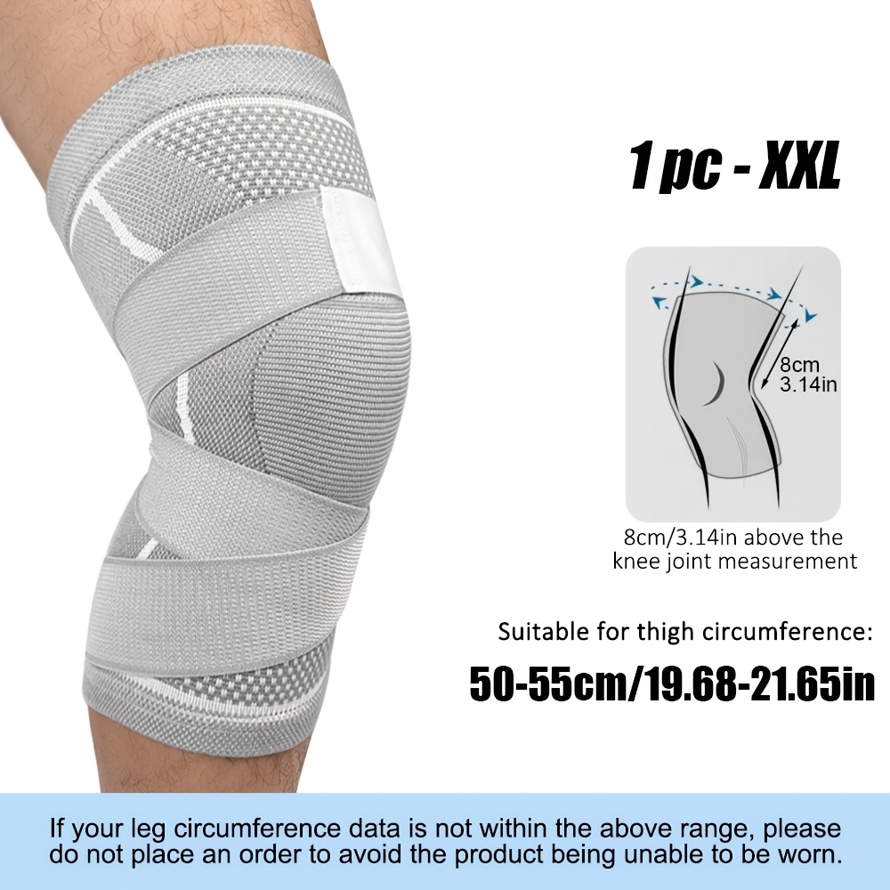 TEMU Ginocchiera a compressione con cinghia, 1 pezzo, manicotto di supporto per l'articolazione del ginocchio, , e antiscivolo, adatta per fitness, ,