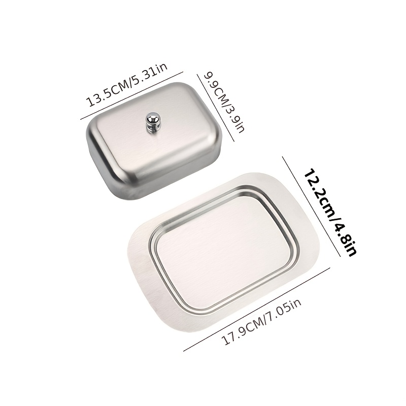 Image of Butter Dish With Lid,stainless Steel 7.05inch,durable Butter Storage Container,cheese ,kitchen Accessories,kitchen Gadgets,perfect For Thanksgiving/ Gift,butter Dish With Lid Airtight
